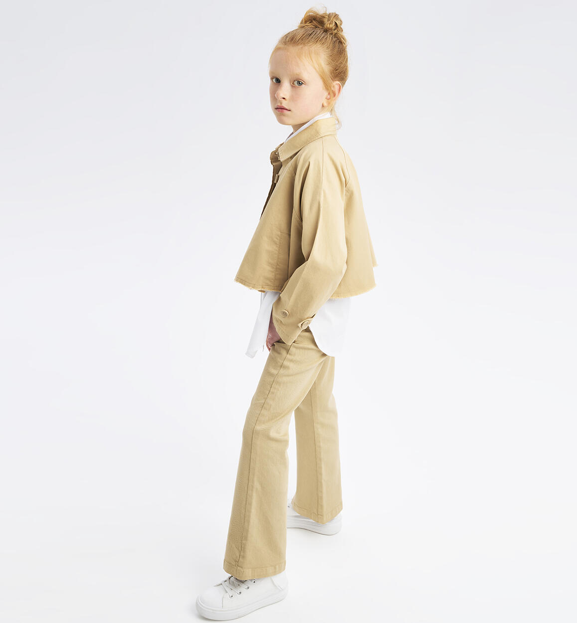 Pantalone con cintura per ragazza BEIGE iDO