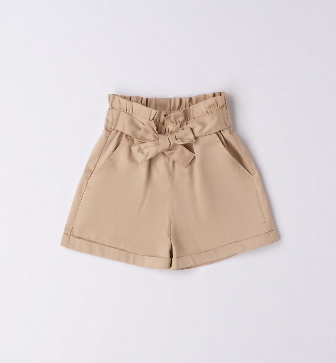 Pantalone corto bambina con cintura BEIGE iDO