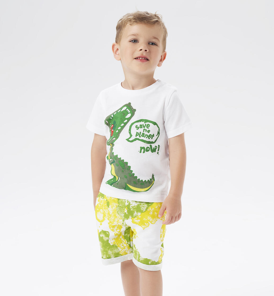 Pantalone corto bambino varie fantasie VERDE iDO