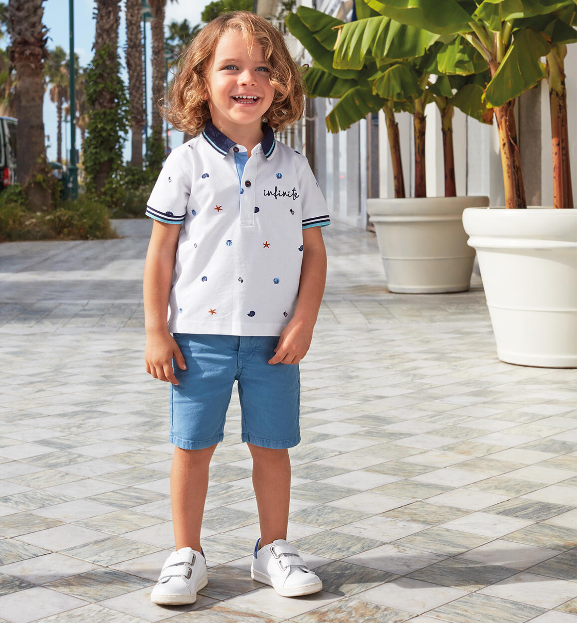 Pantalone corto classico bambino BLU iDO