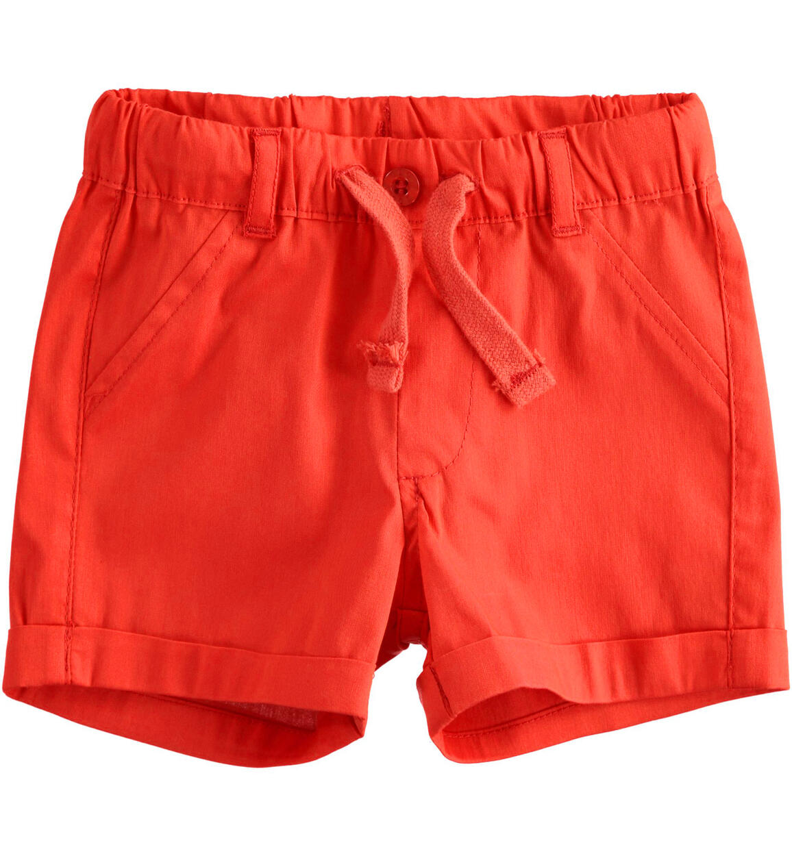 Pantalone corto in popeline stretch ROSSO iDO