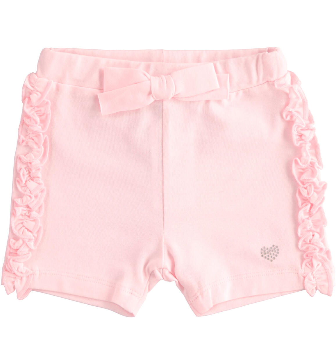 Pantalone corto neonata con ruches ROSA iDO