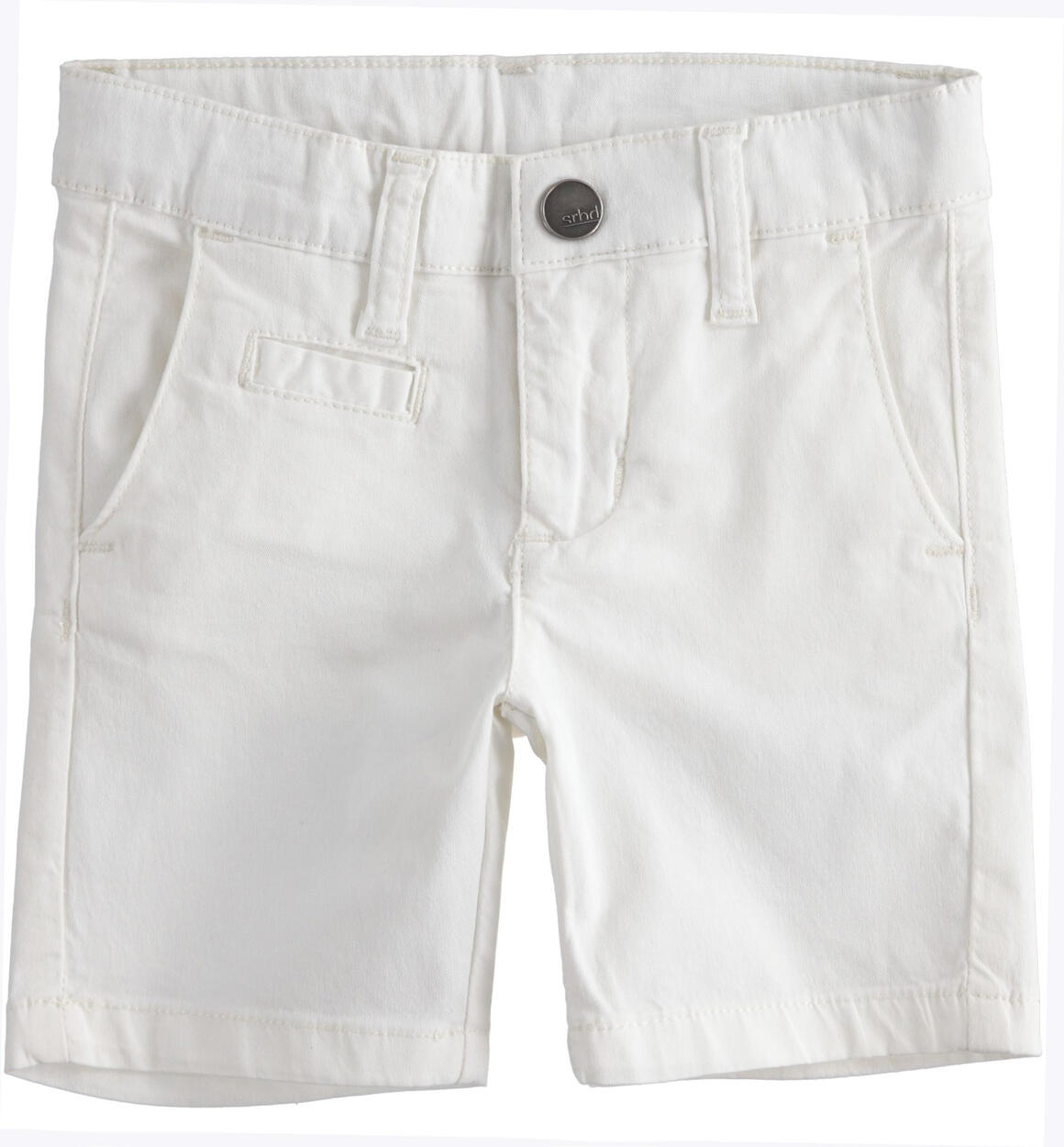 Pantalone corto per bambino in twill stretch di cotone BIANCO Sarabanda