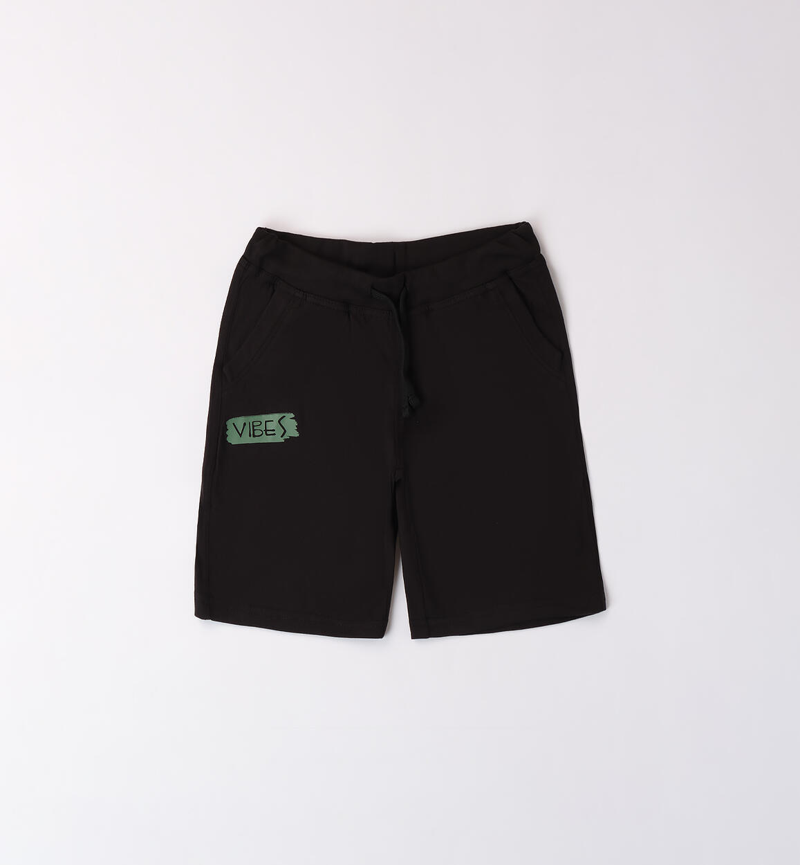 Boys' printed sporty shorts BLACK iDO