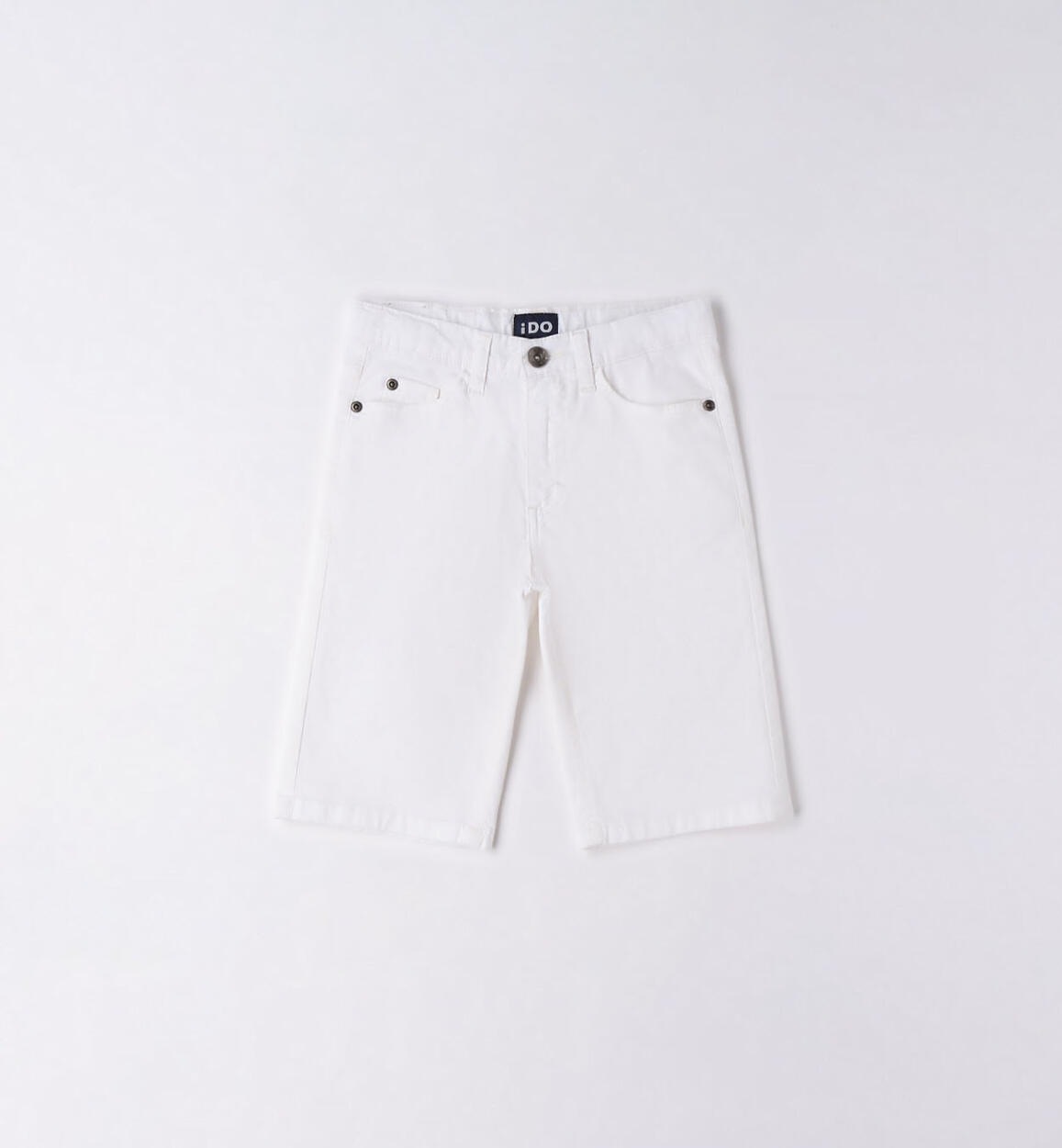 Pantalone corto ragazzo slim fit BIANCO iDO