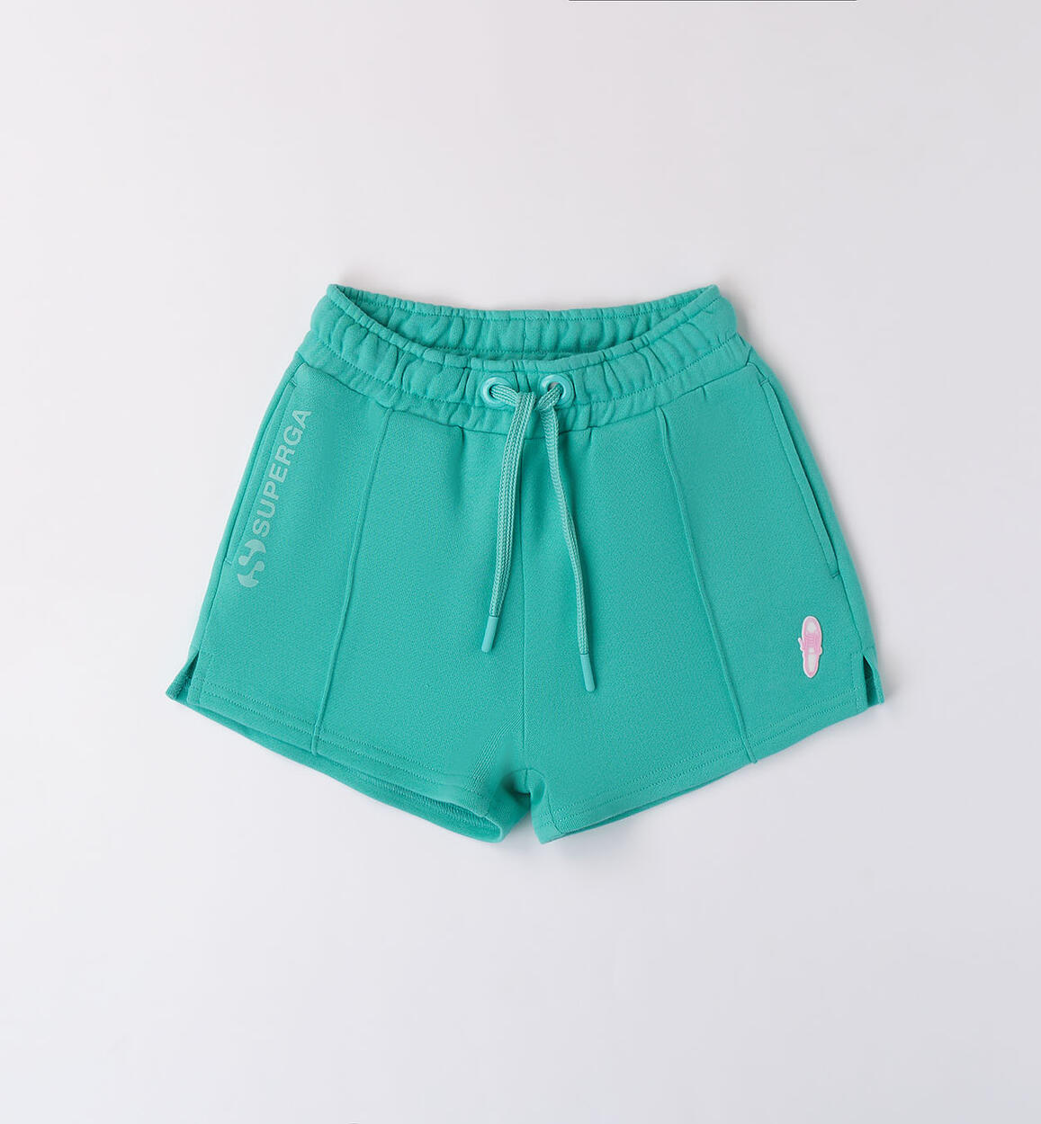 Pantalone corto sportivo bambina 100% cotone VERDE SUPERGA