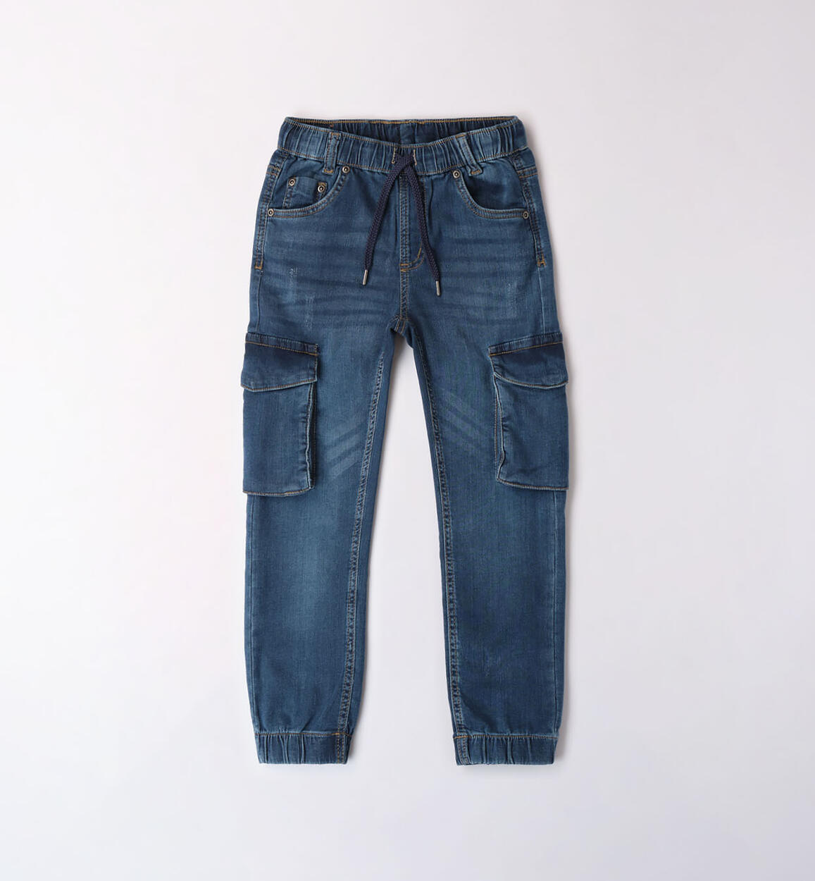 Pantalone denim cargo per ragazzo BLU iDO