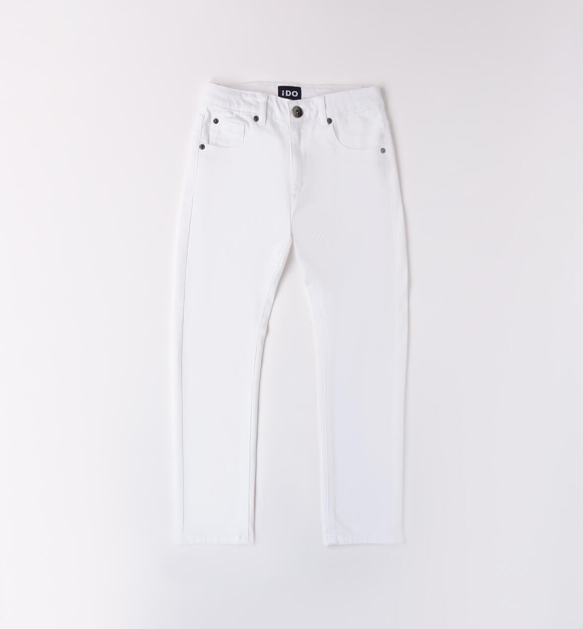 Boys' cotton trousers WHITE iDO