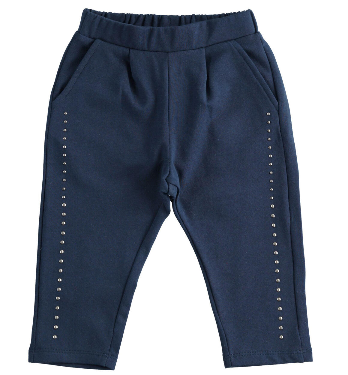 Pantalone in felpa di cotone stretch con borchiette BLU iDO