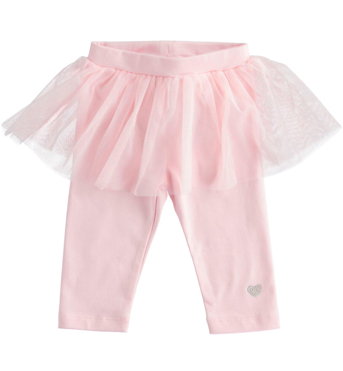 Pantalone in jersey invernale con tulle per neonata ROSA iDO