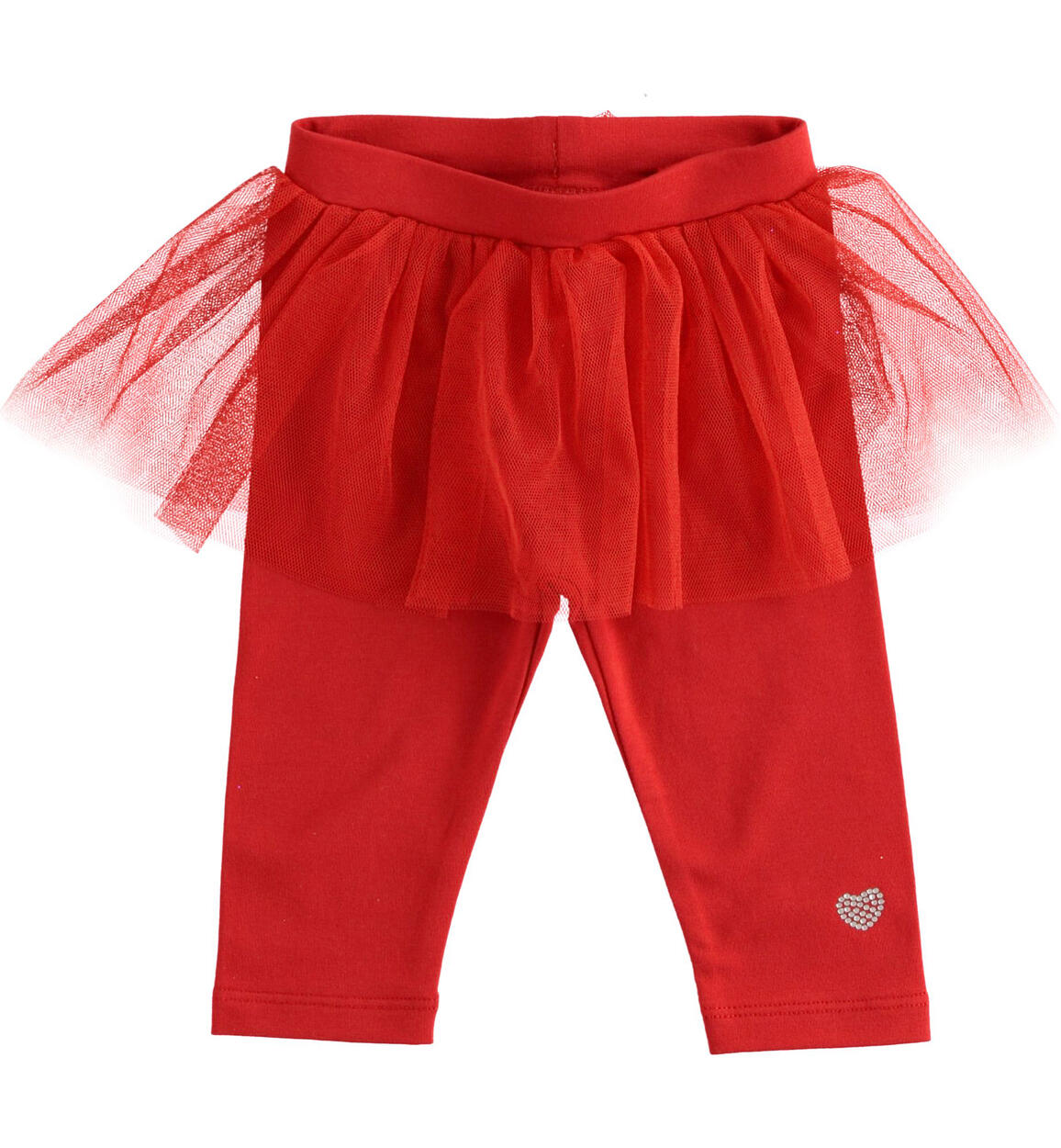 Pantalone in jersey invernale con tulle per neonata ROSSO iDO