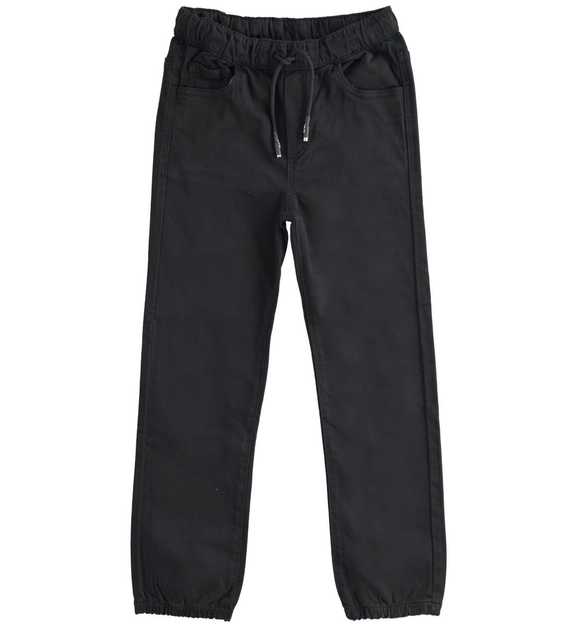 Pantalone jogger fit ragazzo NERO iDO