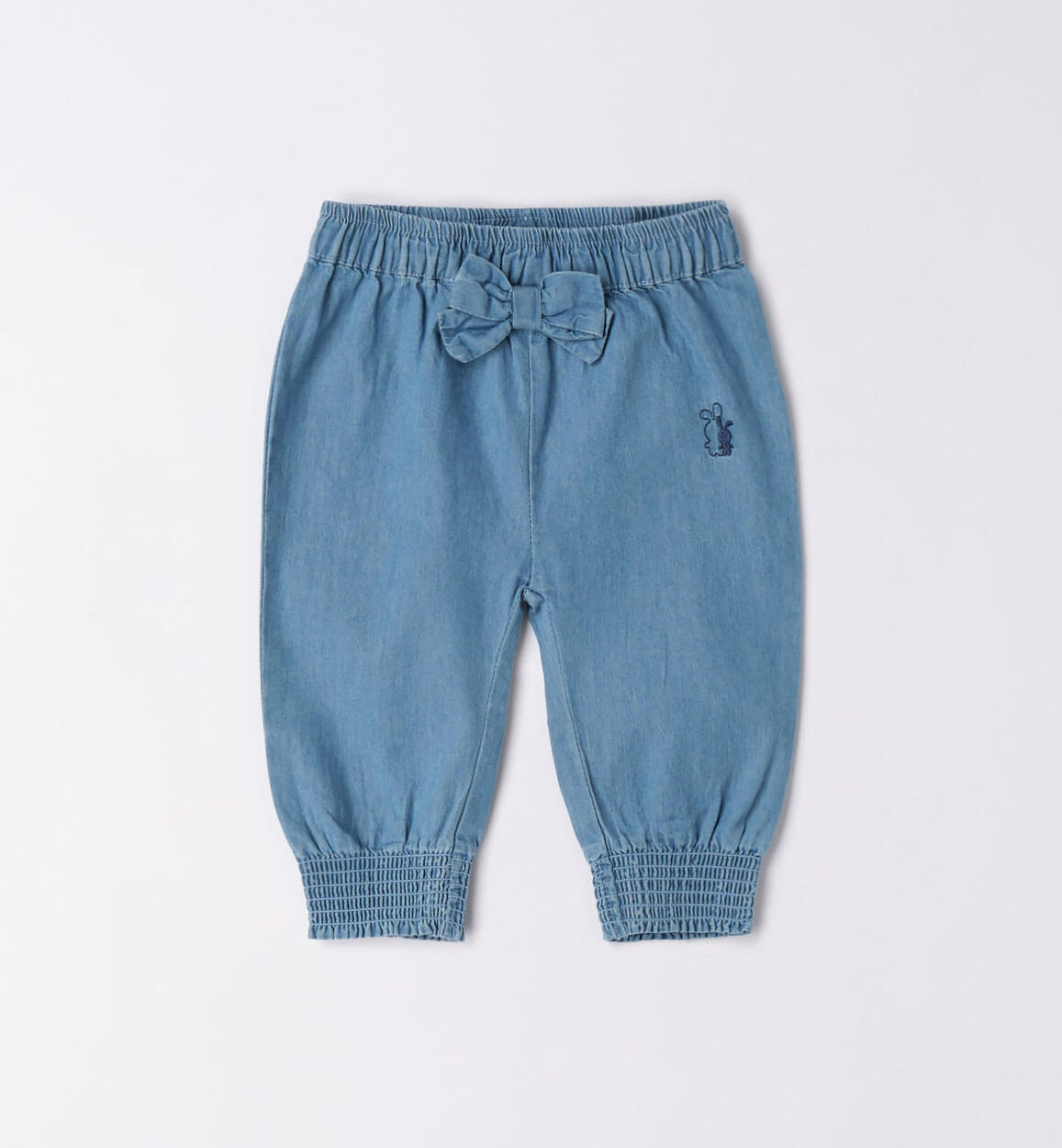 Pantalone neonata denim leggero 100% cotone BLU iDO