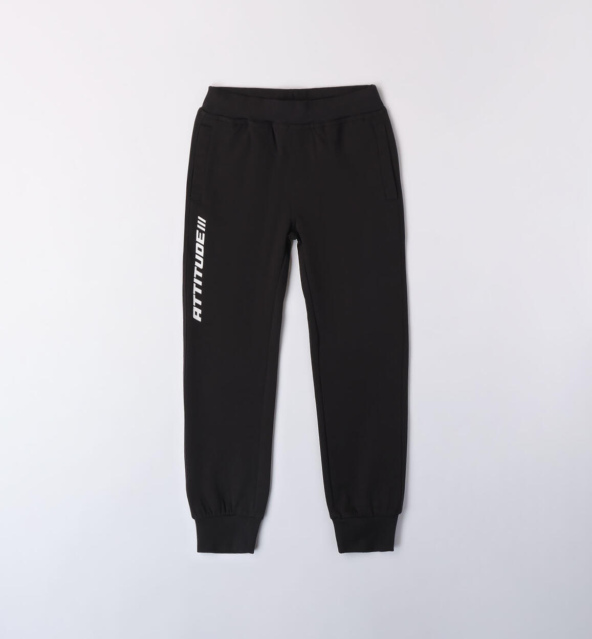 Boys' black tracksuit bottoms BLACK iDO