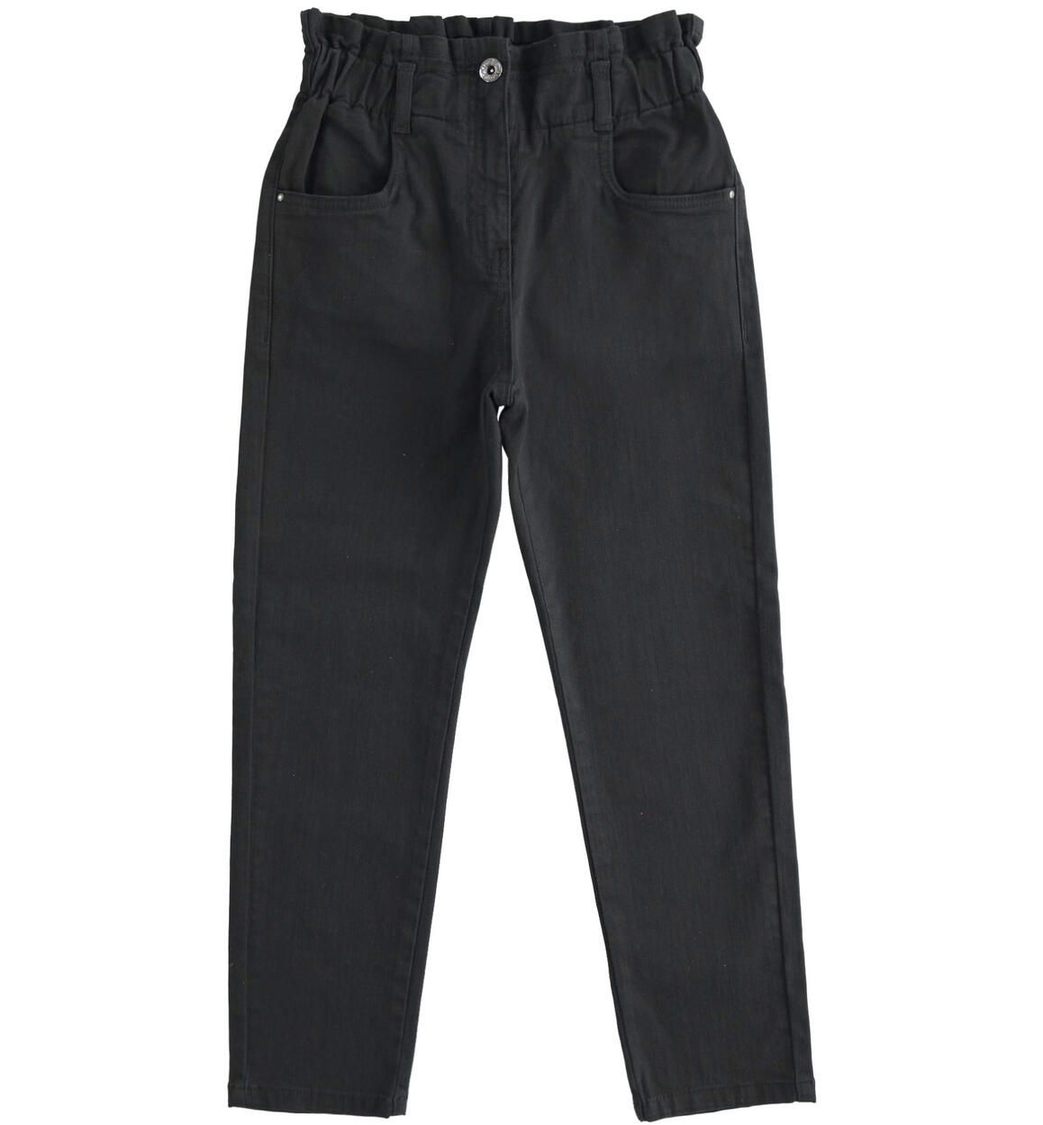 Pantalone ragazza in twill stretch NERO iDO