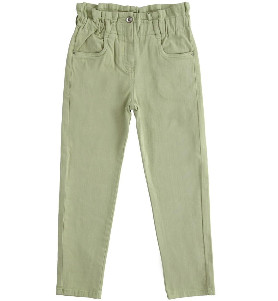 Pantalone ragazza in twill stretch VERDE iDO