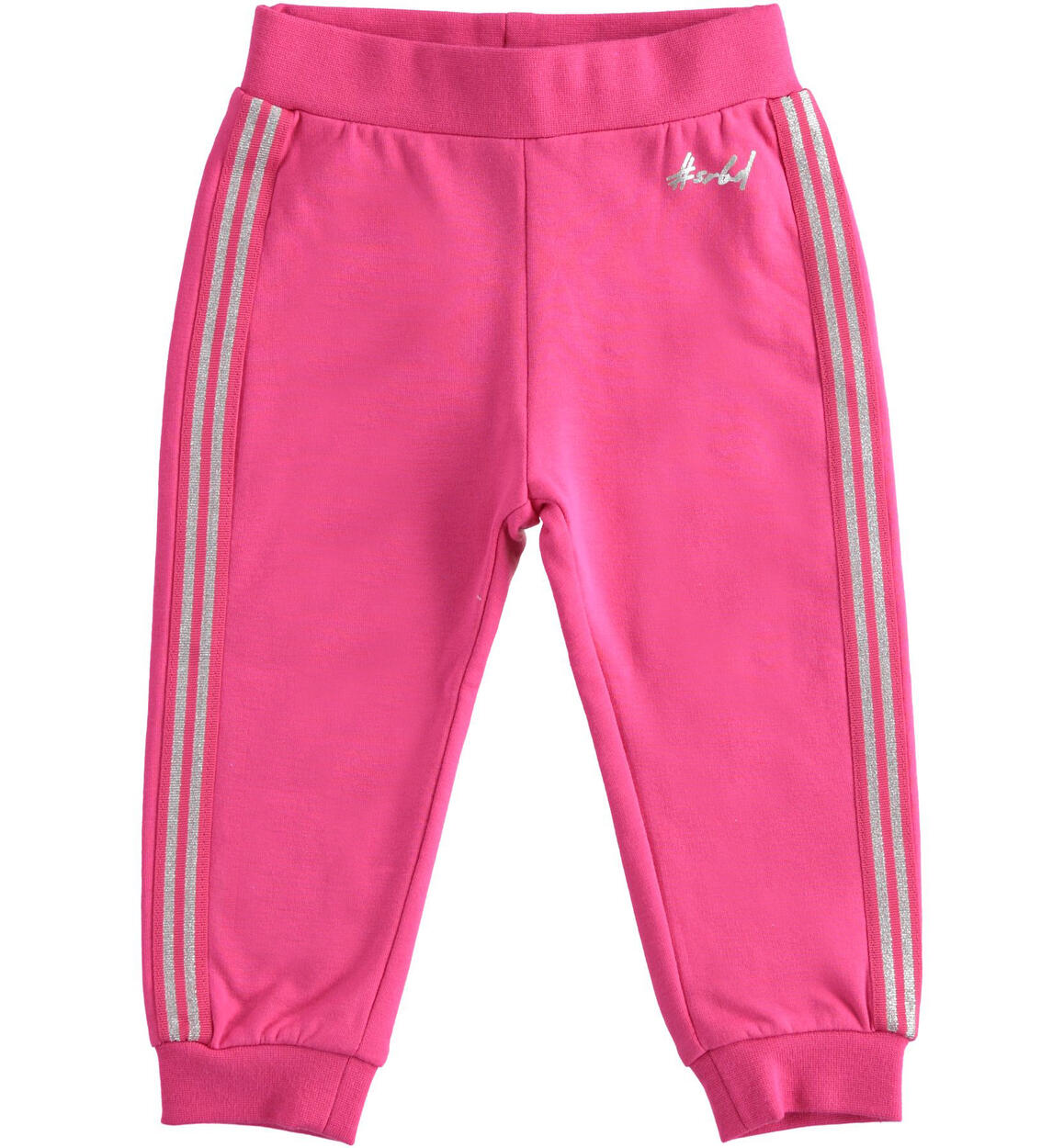 Pantalone tuta bambina con bande laterali FUCSIA Sarabanda