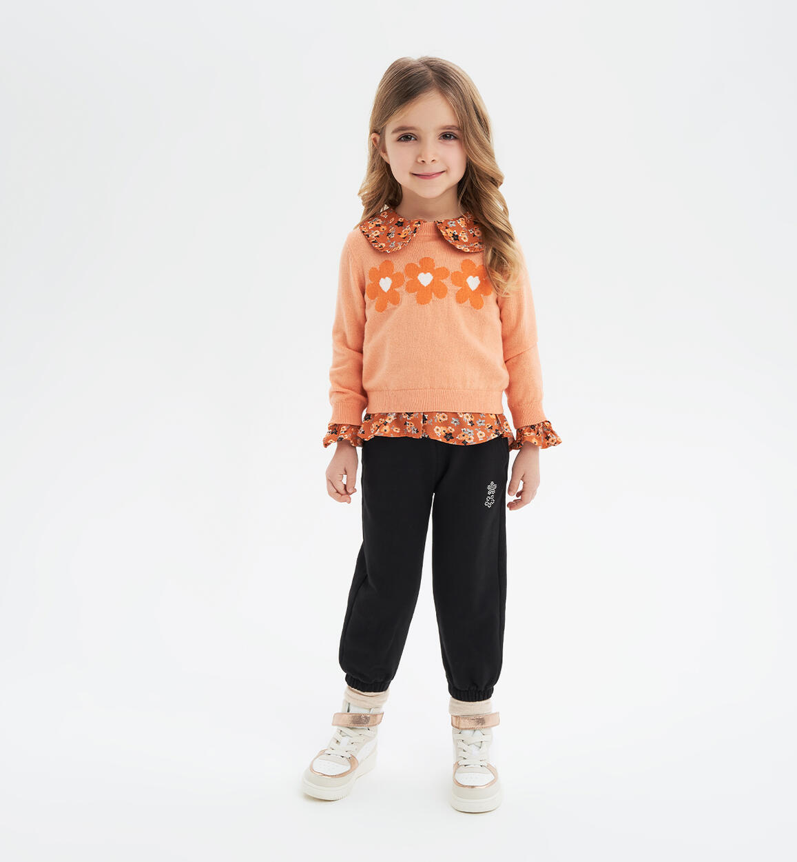 Pantalone tuta bambina con strass NERO iDO