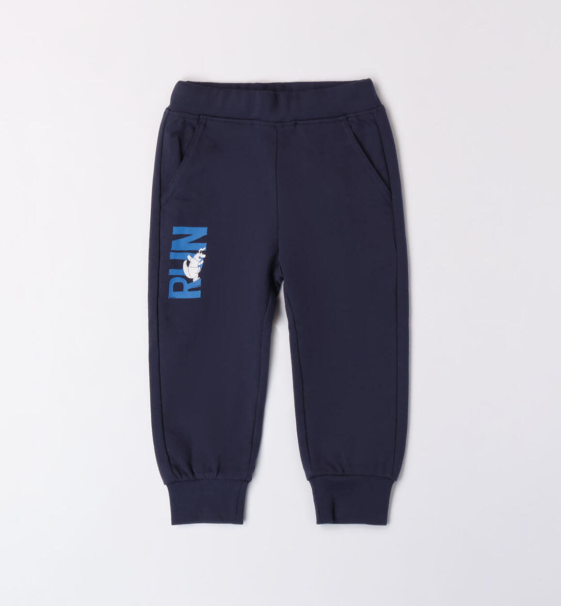 Boys' blue tracksuit bottoms BLUE iDO