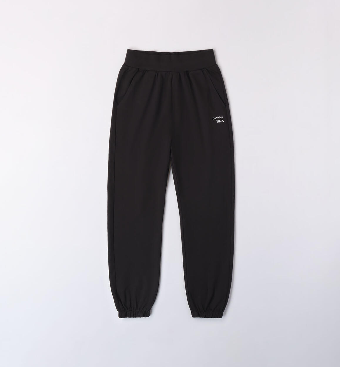 Girl's black tracksuit bottoms BLACK iDO