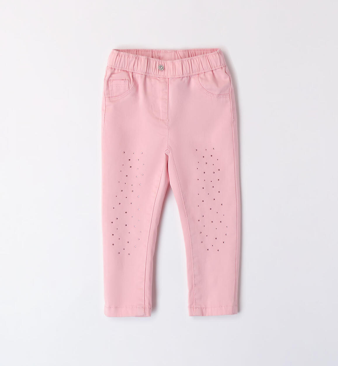 Pantaloni bambina con strass ROSA Sarabanda