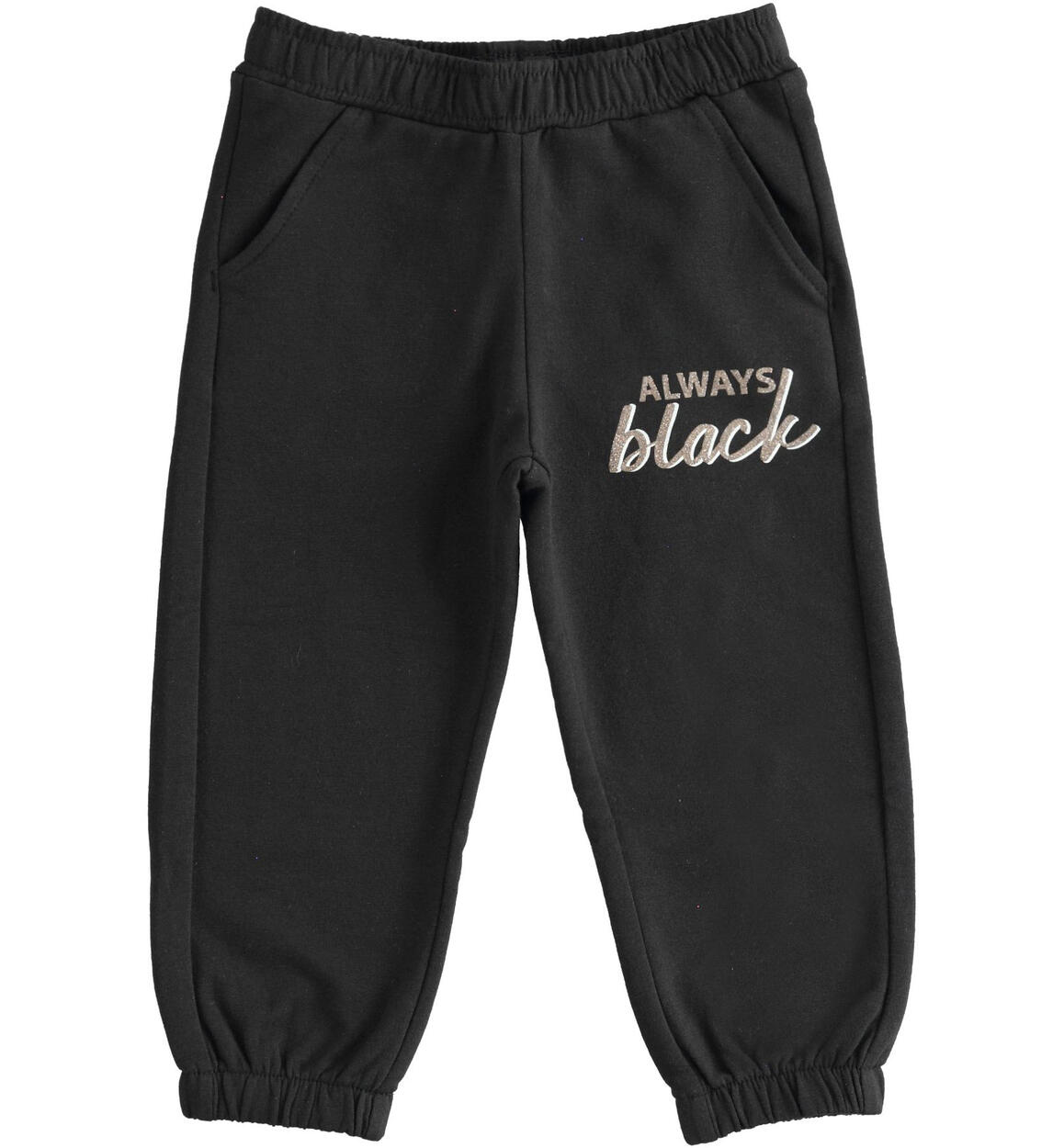 Pantaloni bambina in cotone stretch NERO iDO