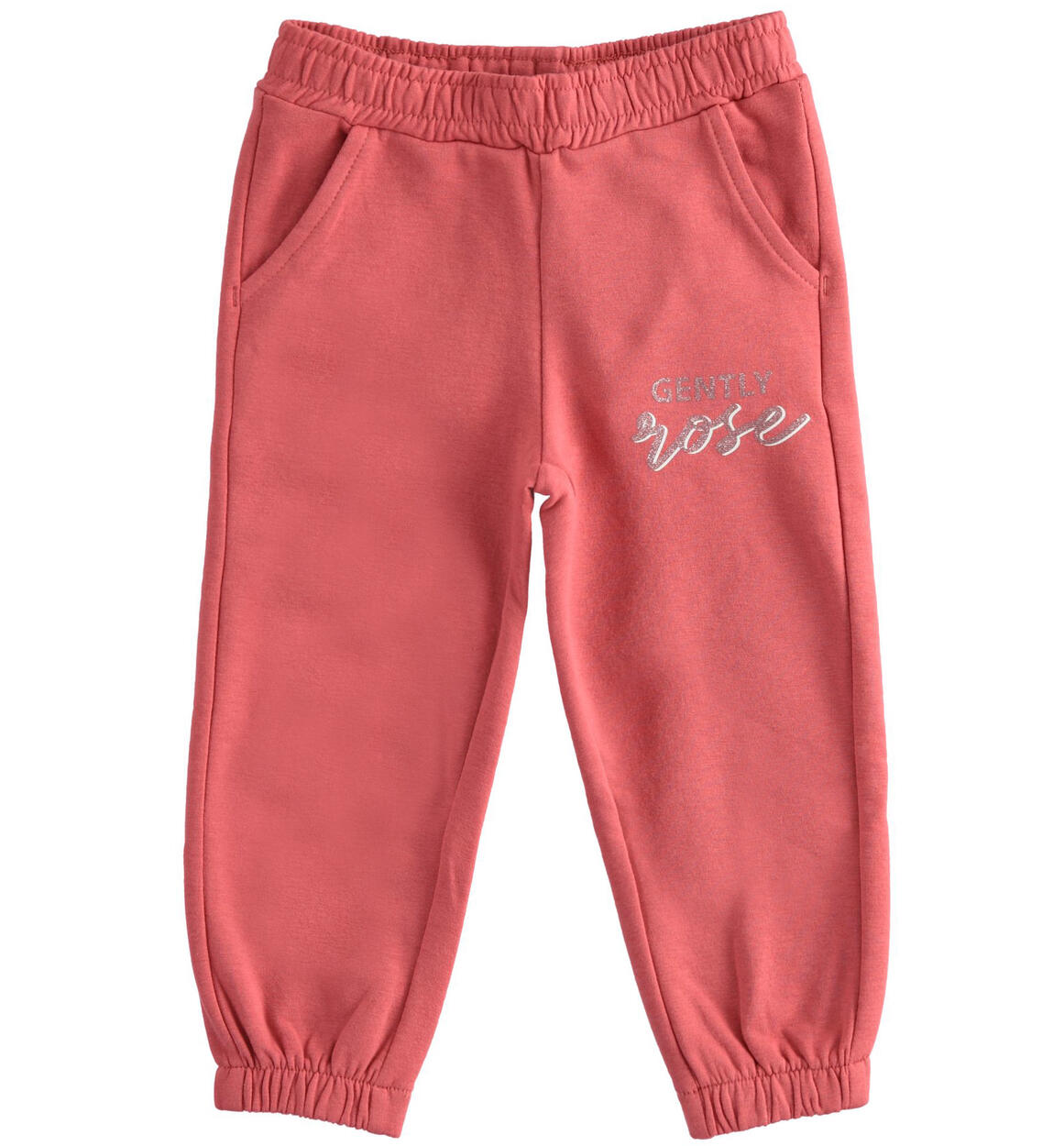 Pantaloni bambina in cotone stretch ROSA iDO