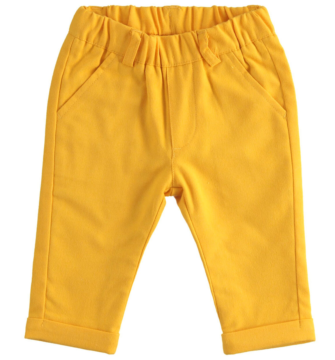 Pantaloni bimbo in twill stretch GIALLO Minibanda