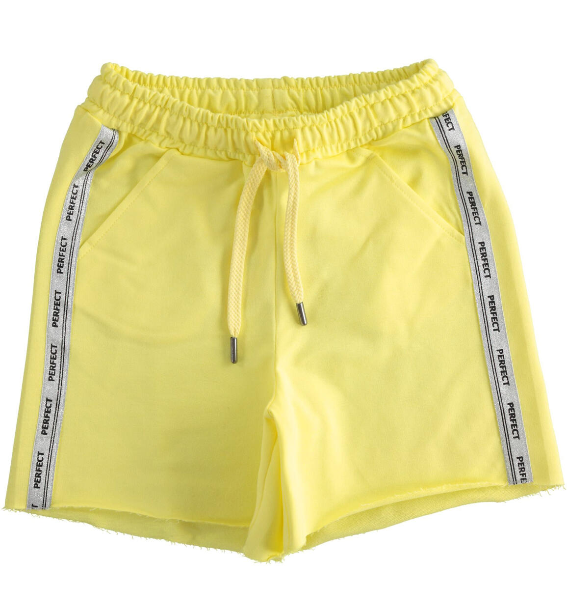 Pantaloni corti bambina 100% cotone GIALLO iDO