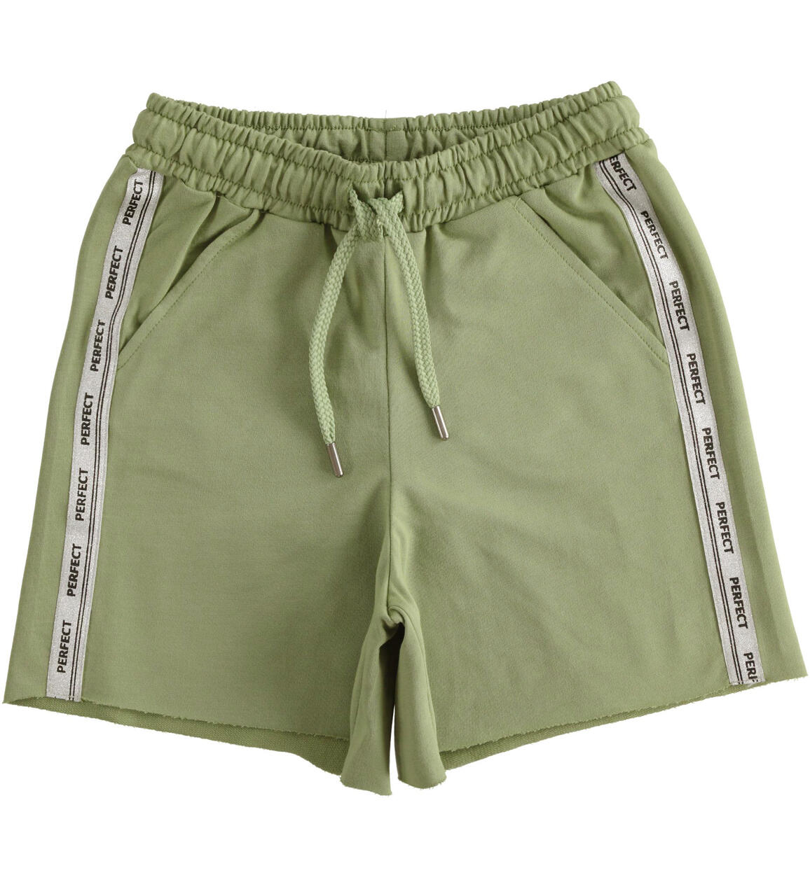 Pantaloni corti bambina 100% cotone VERDE iDO