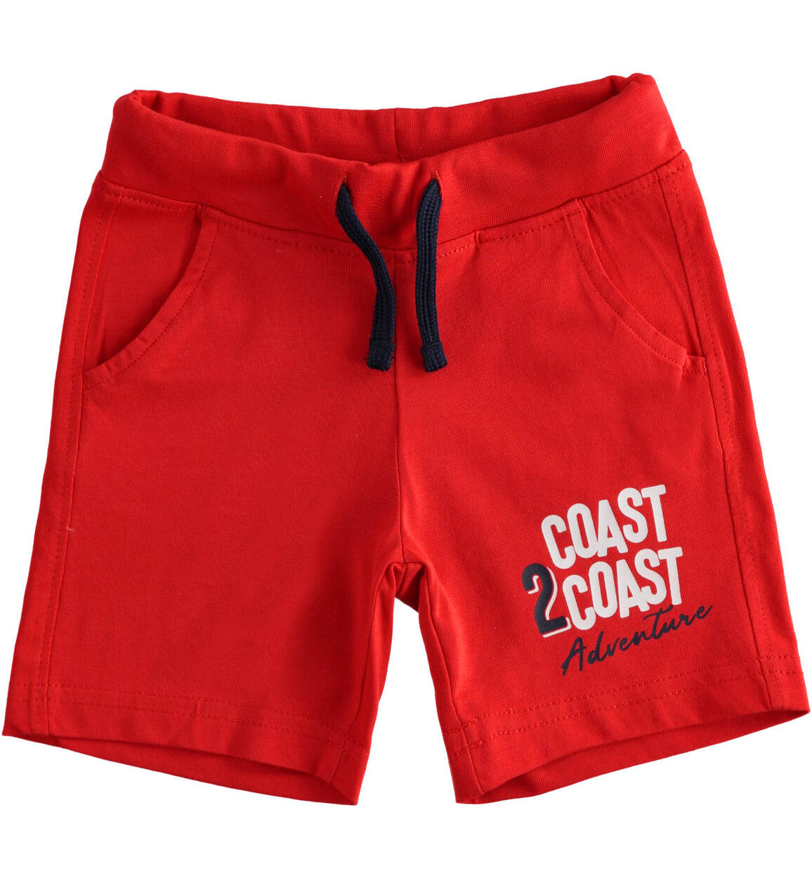 Pantaloni corti bambino 100% cotone con stampa ROSSO iDO