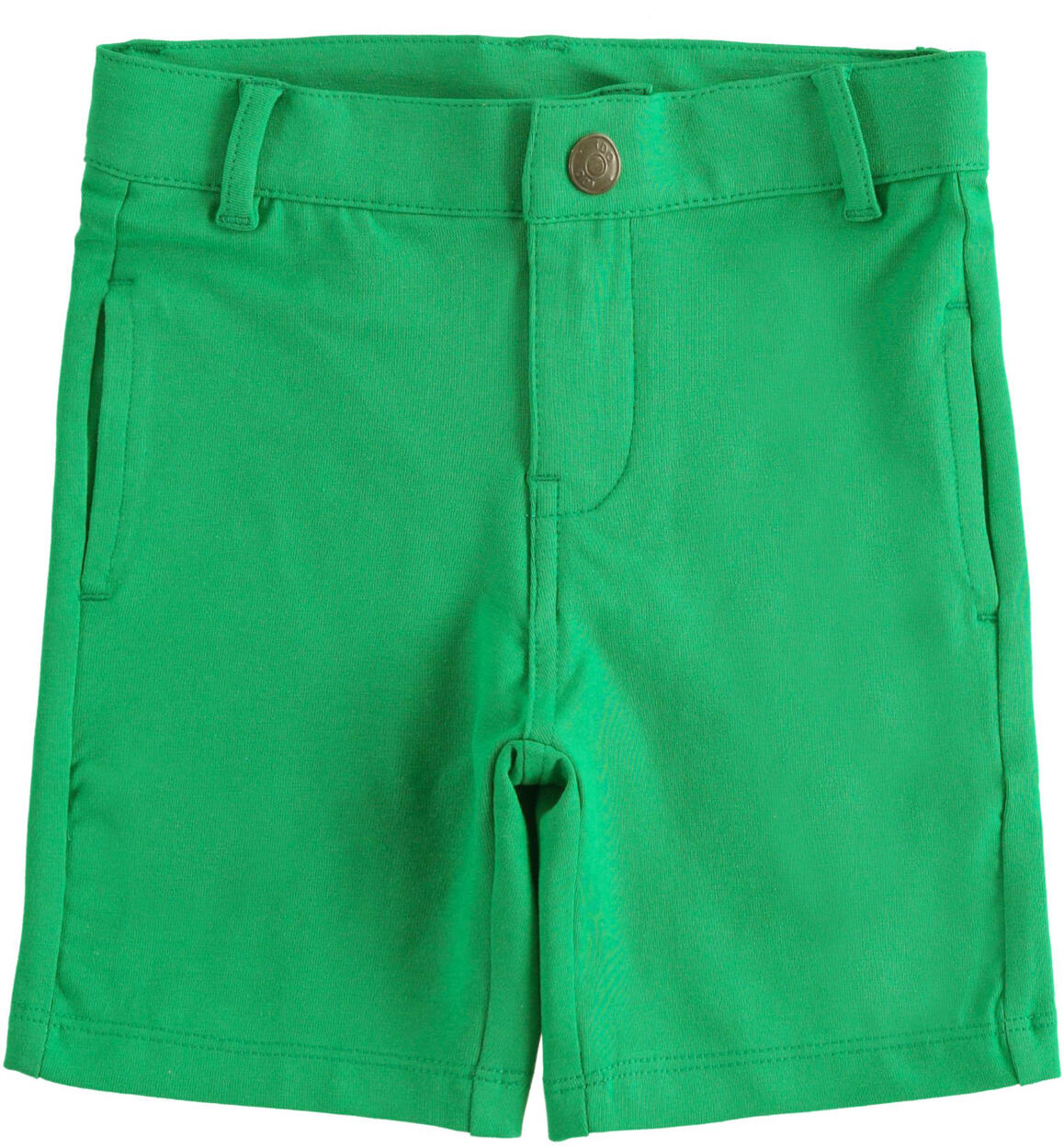 Pantaloni corti bambino in jersey stretch slim fit VERDE iDO