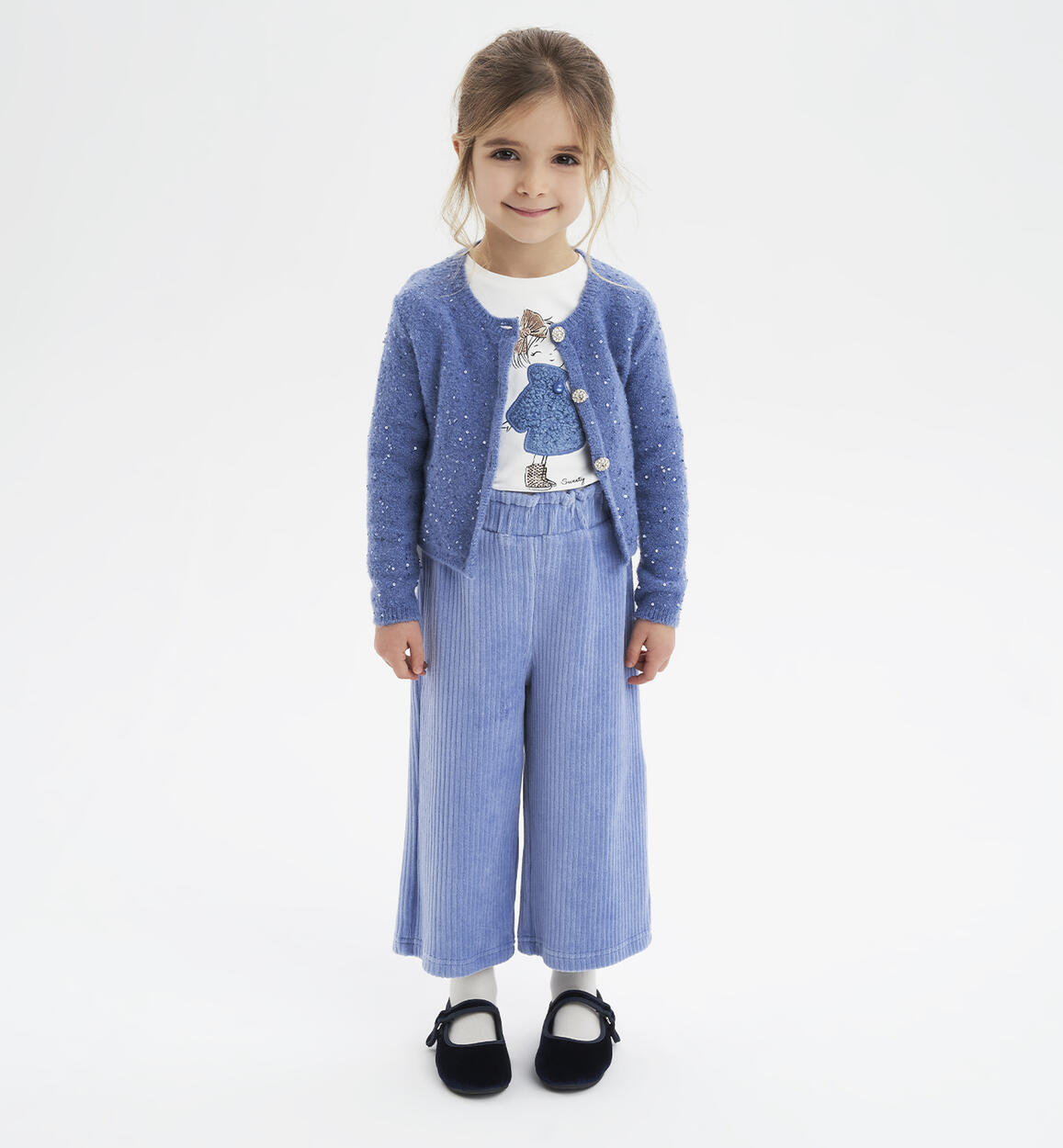 Pantaloni cropped bambina BLU iDO