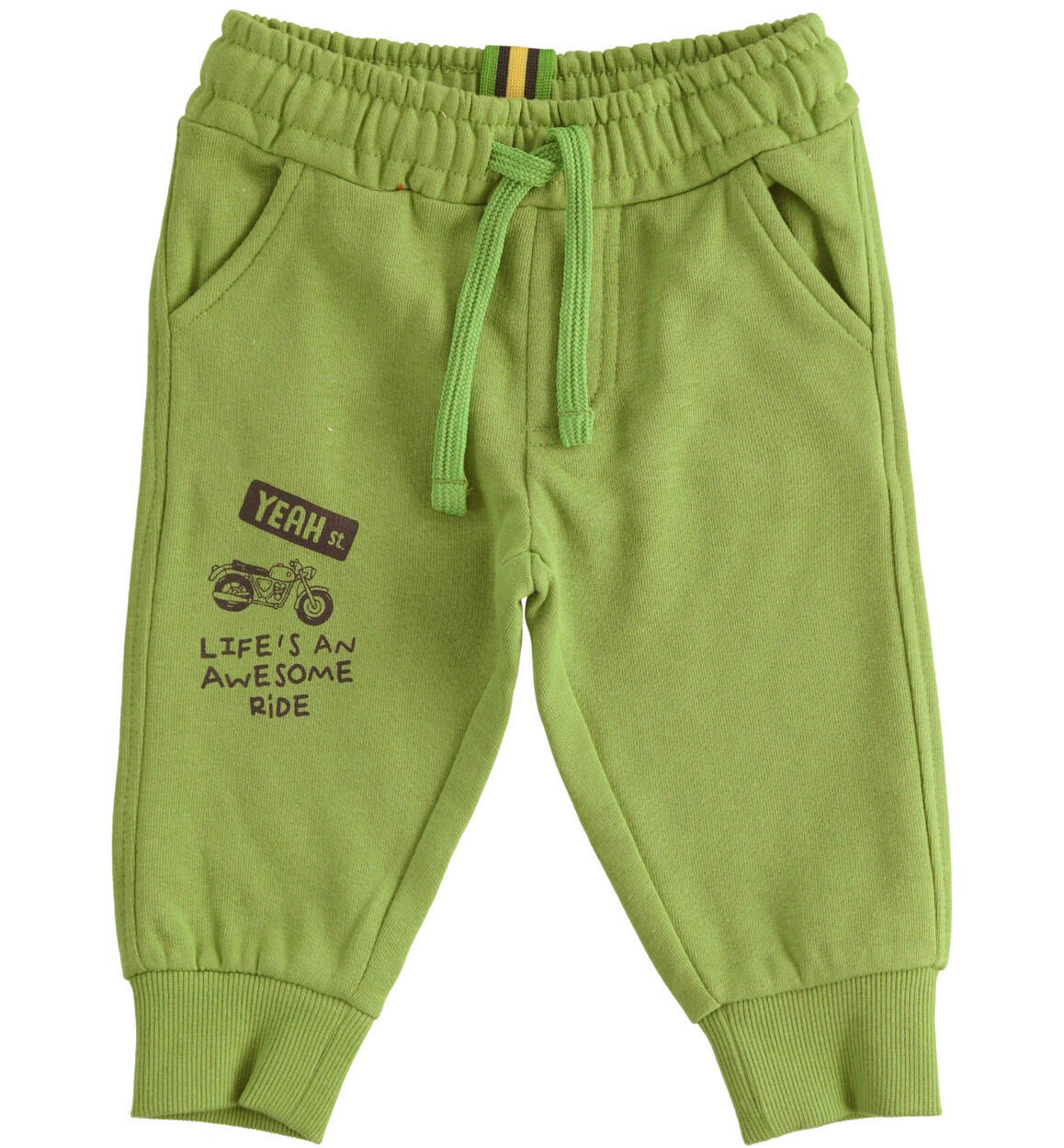 Pantaloni felpati bambino VERDE iDO