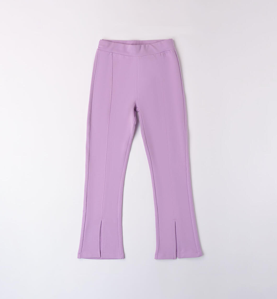 Girl's jersey fleece trousers with slit VIOLET iDO