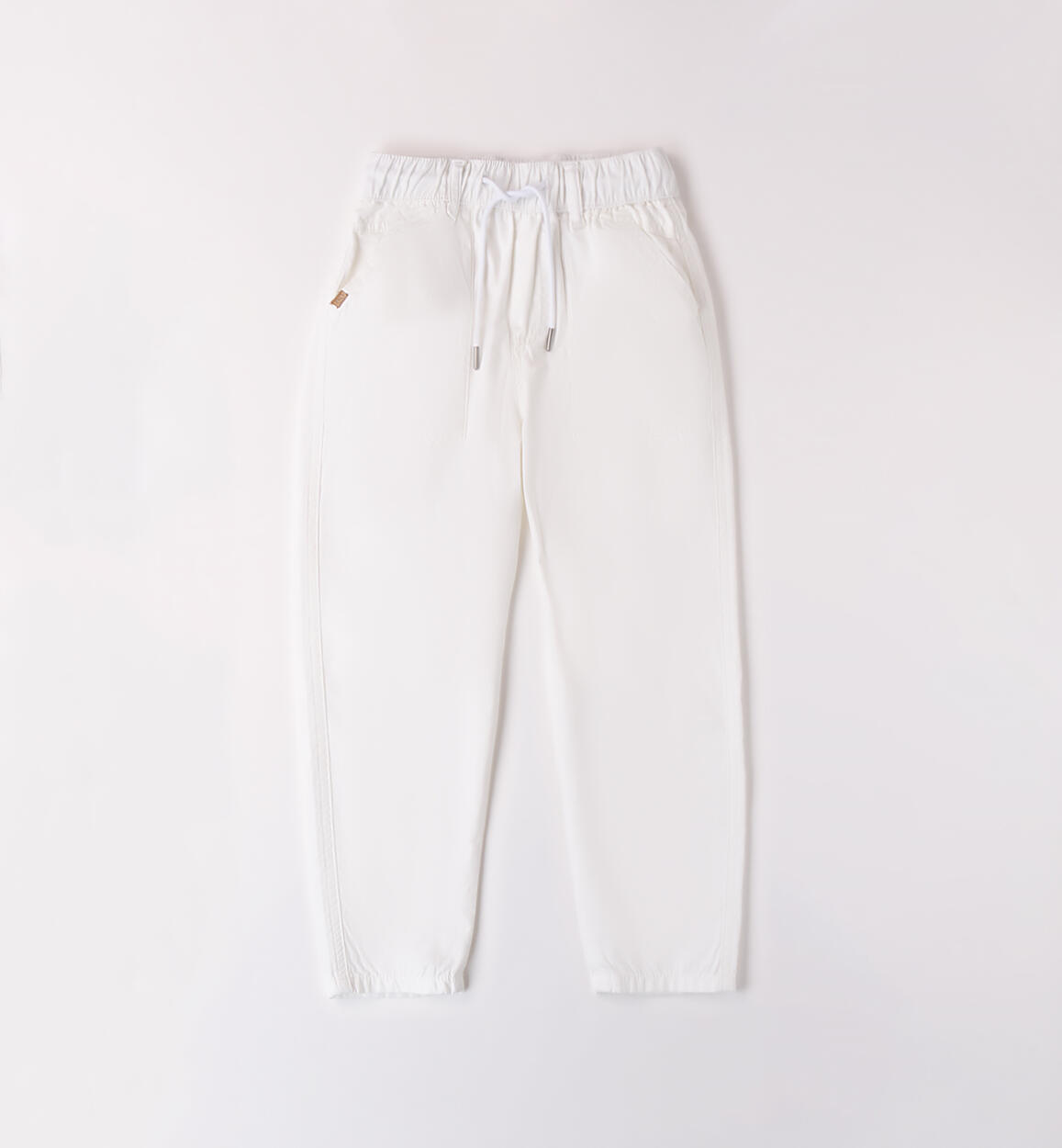 Pantaloni ragazzo 100% cotone BIANCO Sarabanda