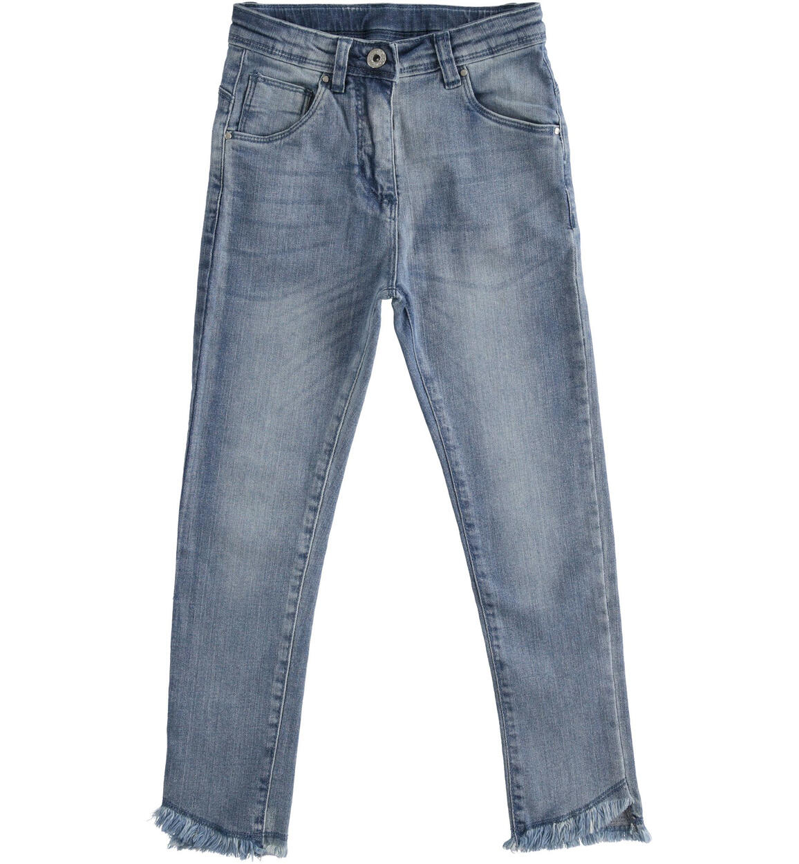 Pantaloni slim fit bambina in denim super stretch BLU iDO