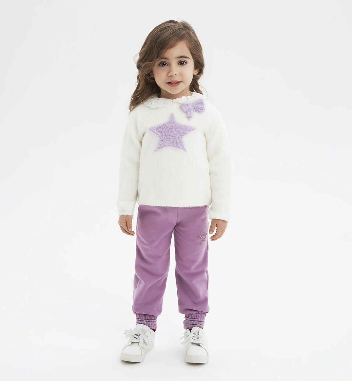 Pantaloni tuta bambina con stella VIOLA iDO