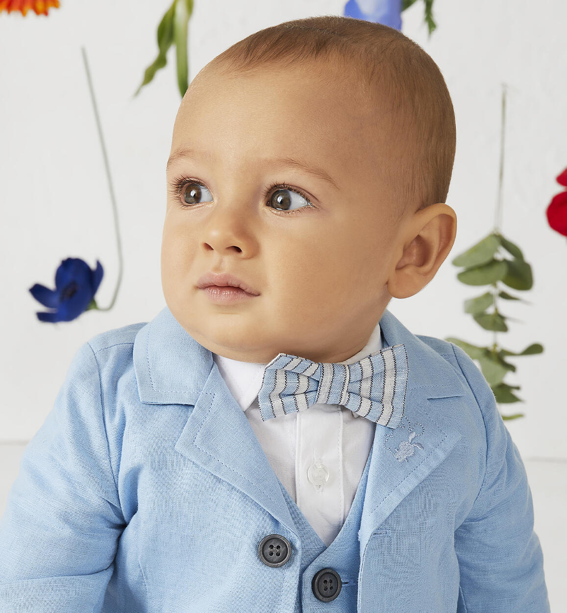 Striped bow tie for baby boy LIGHT BLUE iDO