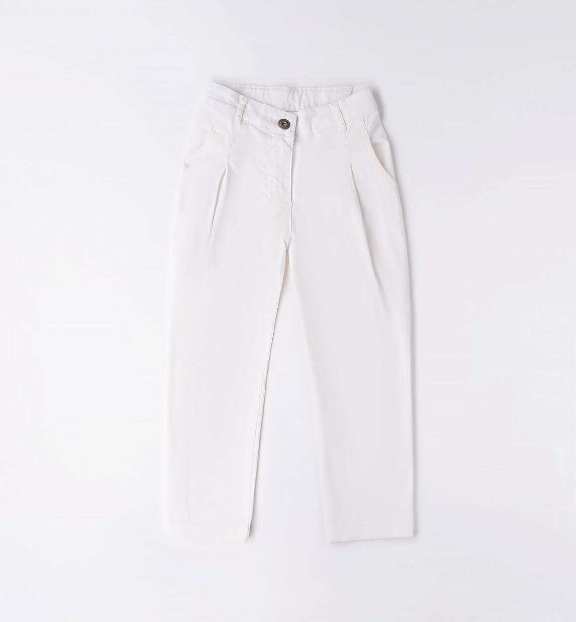 Particolare pantalone ragazza in cotone BIANCO iDO