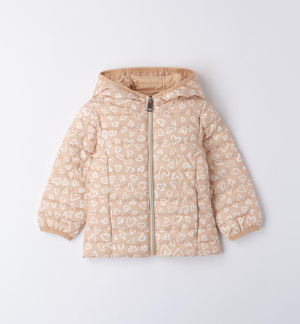 Piumino bambina modello 100 grammi a cuori BEIGE iDO