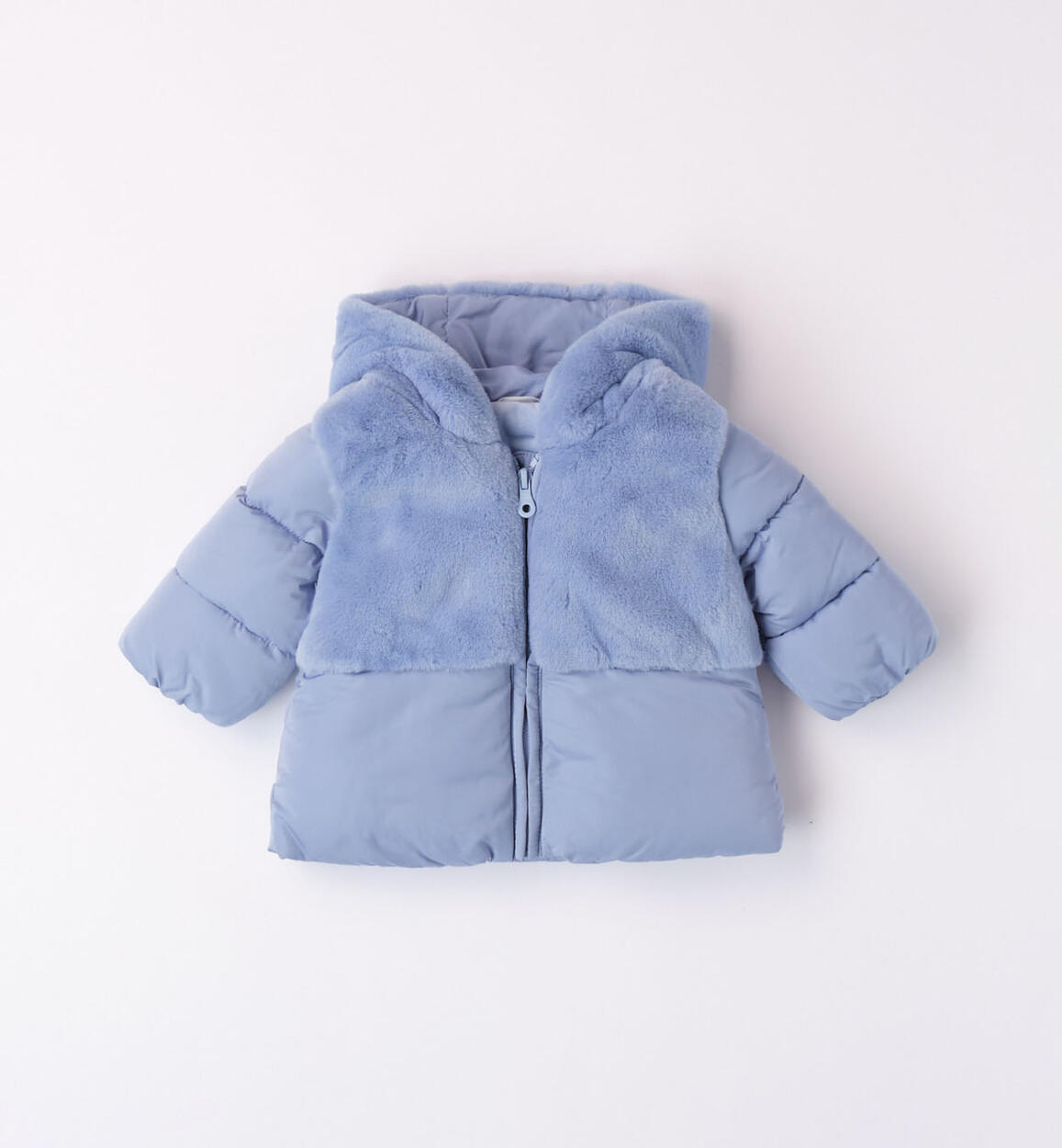 Piumino bimba con cappuccio BLU Minibanda