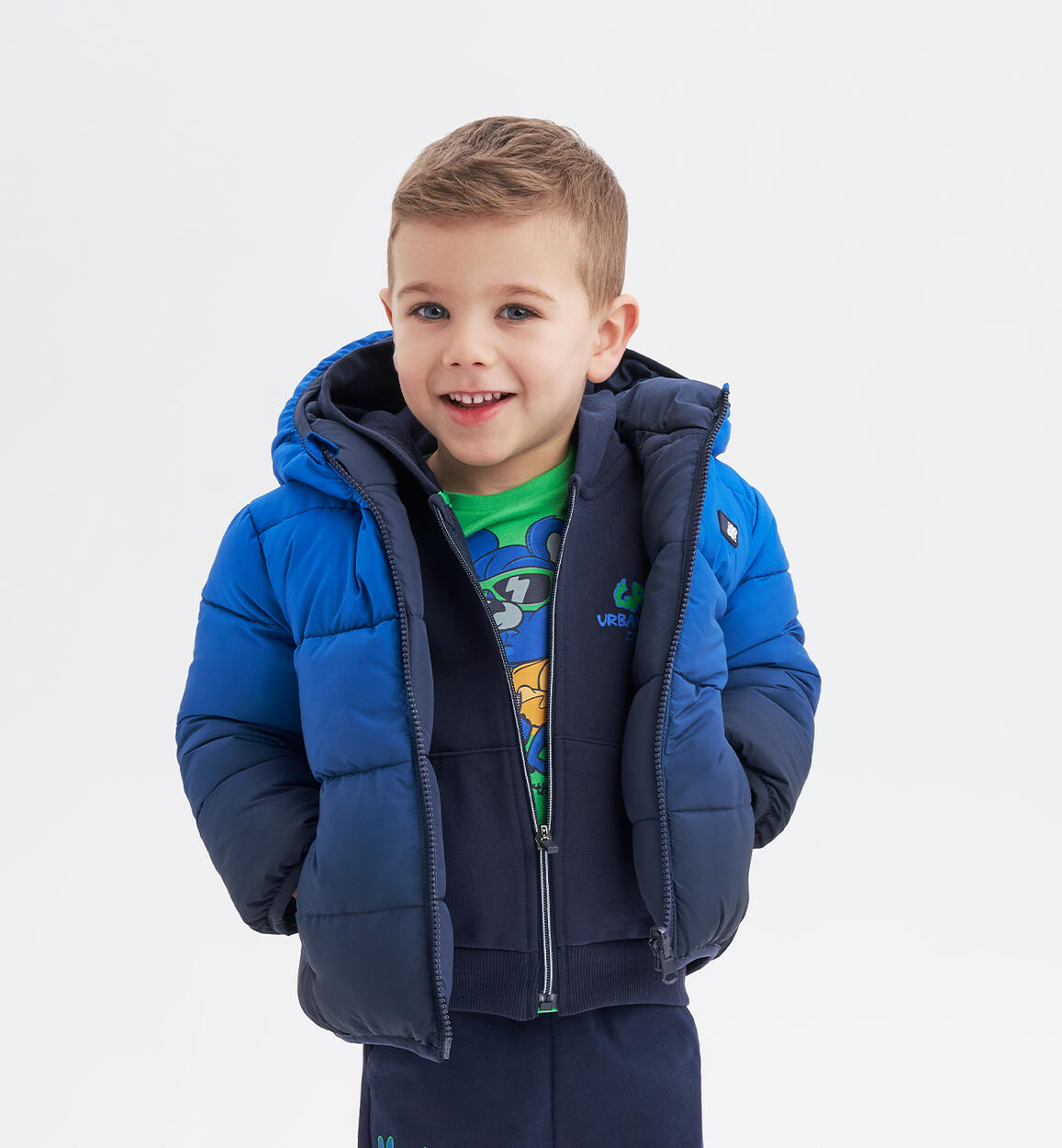 Piumino reversibile per bambino BLU iDO