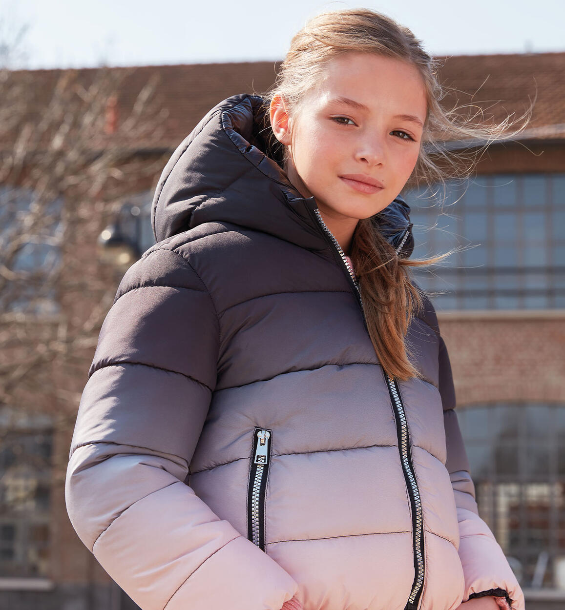 Girls gradient down jacket