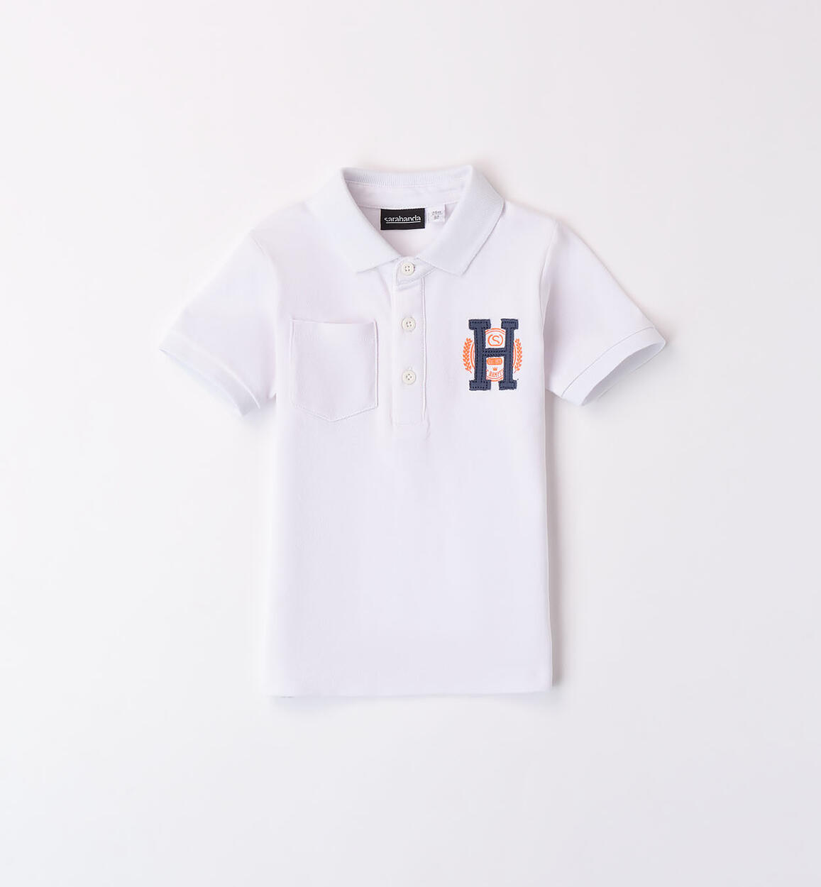 Boys' 100% cotton polo shirt WHITE Sarabanda