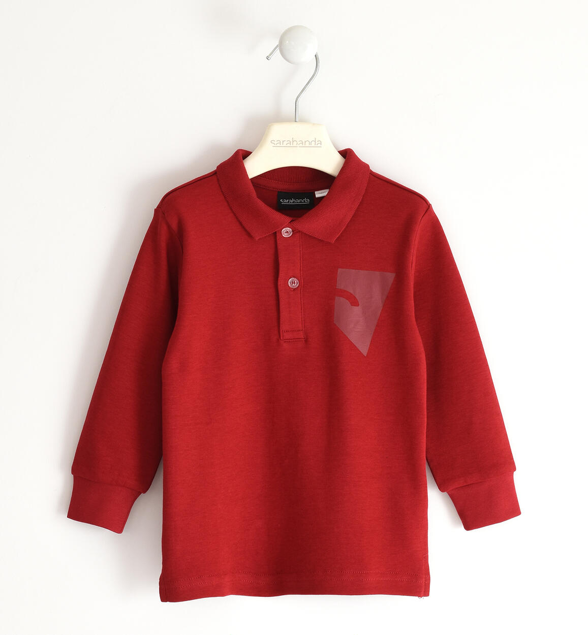 Polo bambino con manica lunga ROSSO Sarabanda