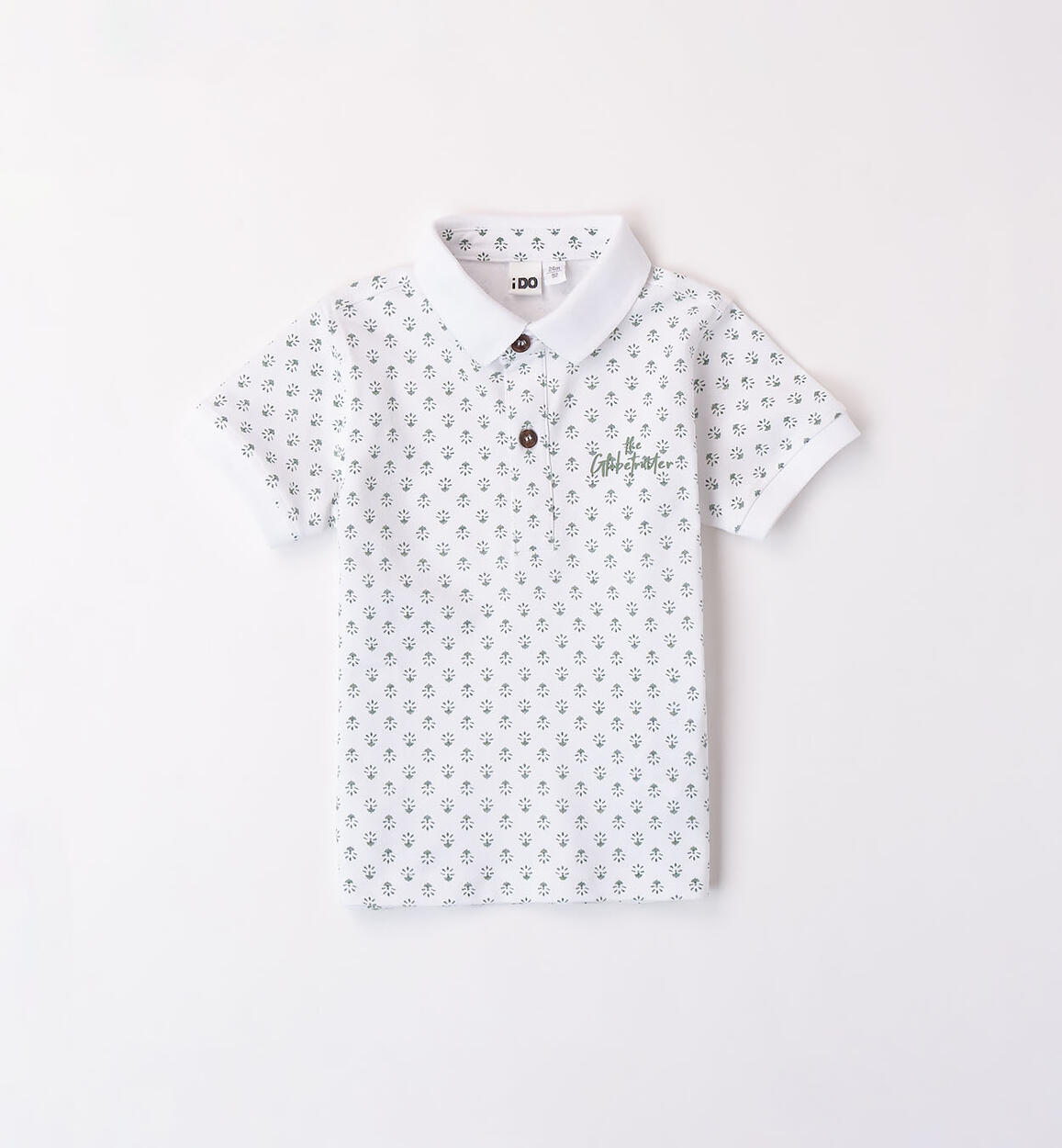 Polo in cotone con micro fantasia BIANCO iDO