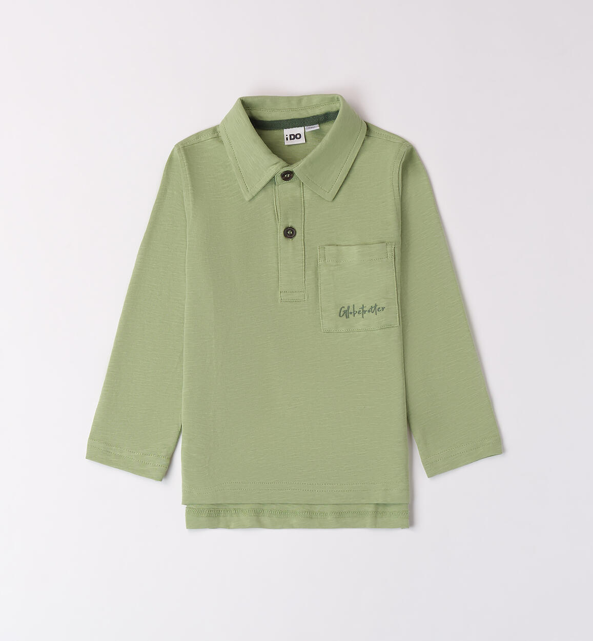 Cotton polo shirt for boys GREEN iDO