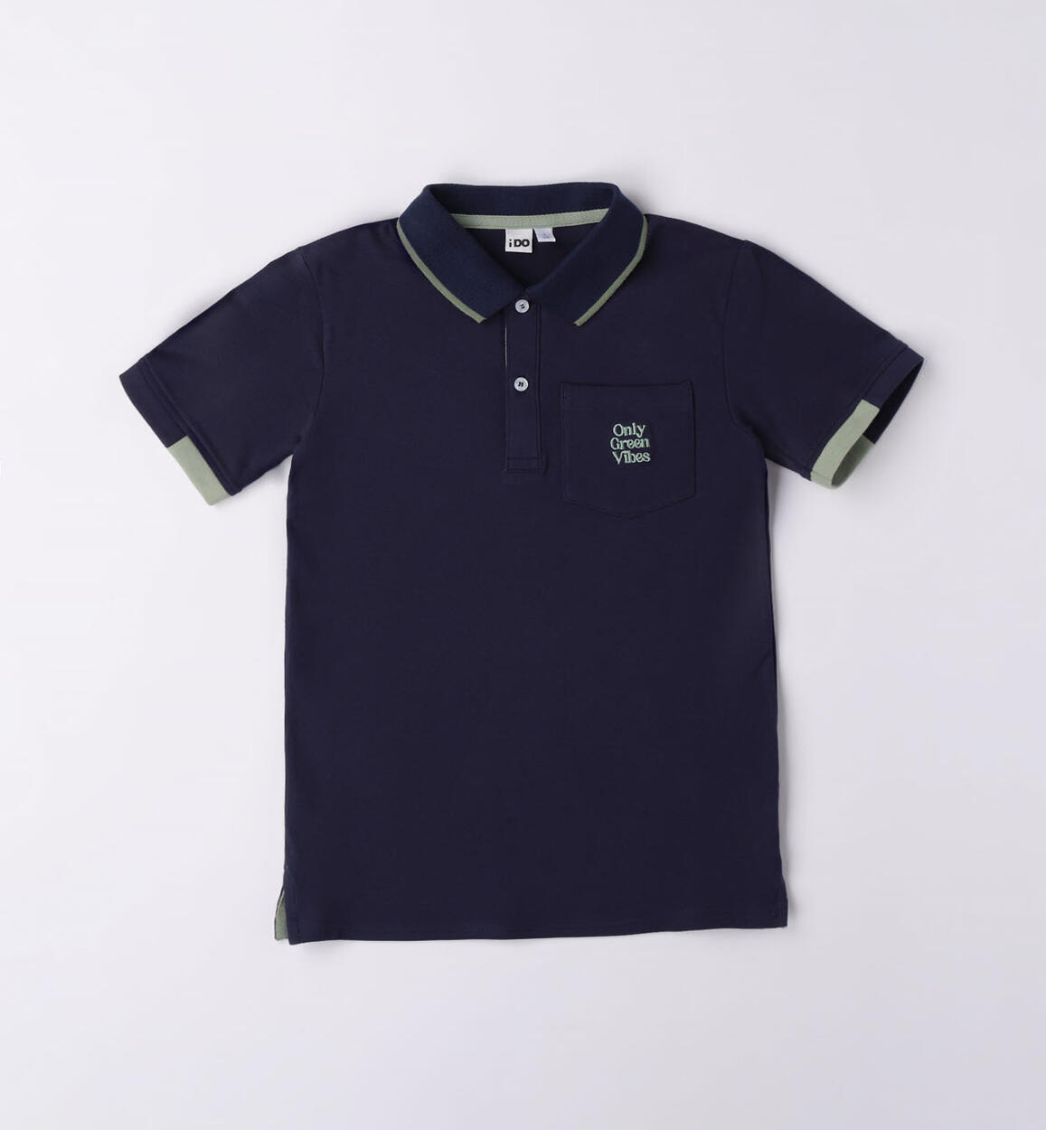 Polo ragazzo in piquet BLU iDO