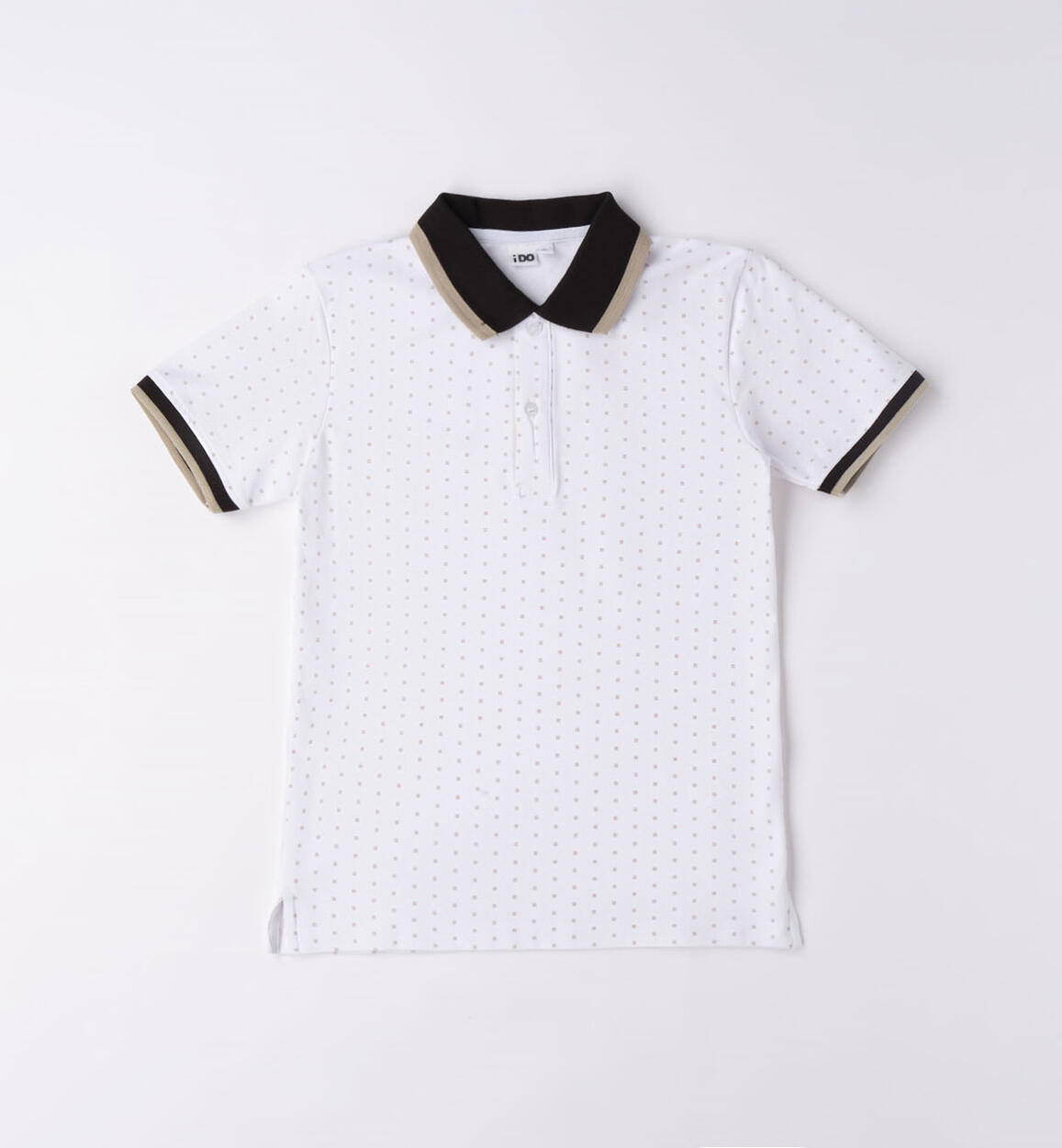 Polo ragazzo micro fantasia BIANCO iDO